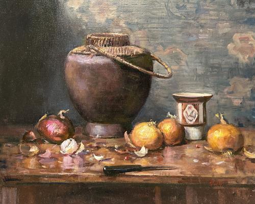 Onions with Moroccan Vessel by Delbert Gish
