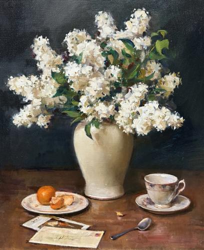 White Lilacs by Delbert Gish