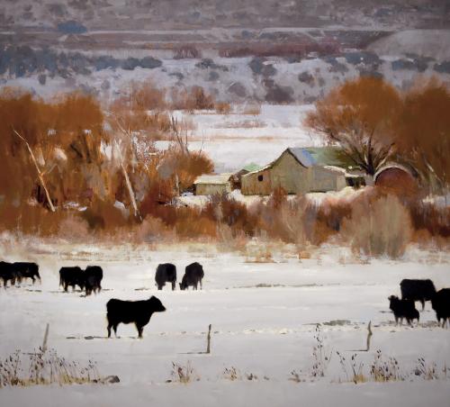 Angus Ranch - Winter by Steven Lee Adams