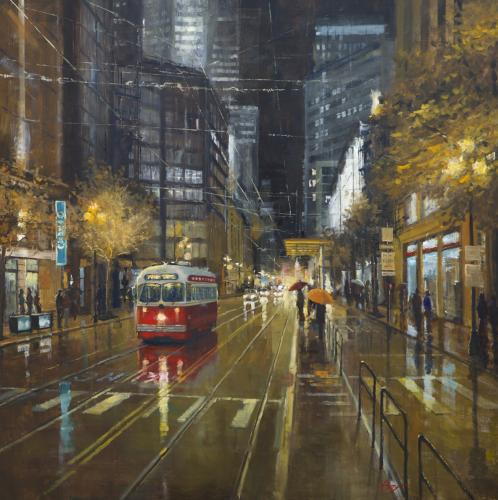 Rainy Night on Market by Richard Boyer