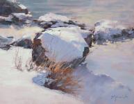 Frosted Rocks and Shimmering Water by Barbara Jaenicke