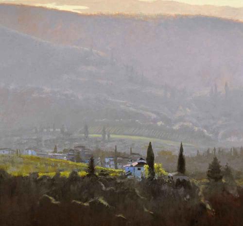 Morning Haze - Tuscan Hills by Steven Lee Adams