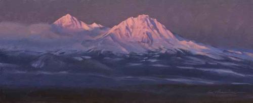 Dawn's First Light - Middle & North Sister by Tom Browning